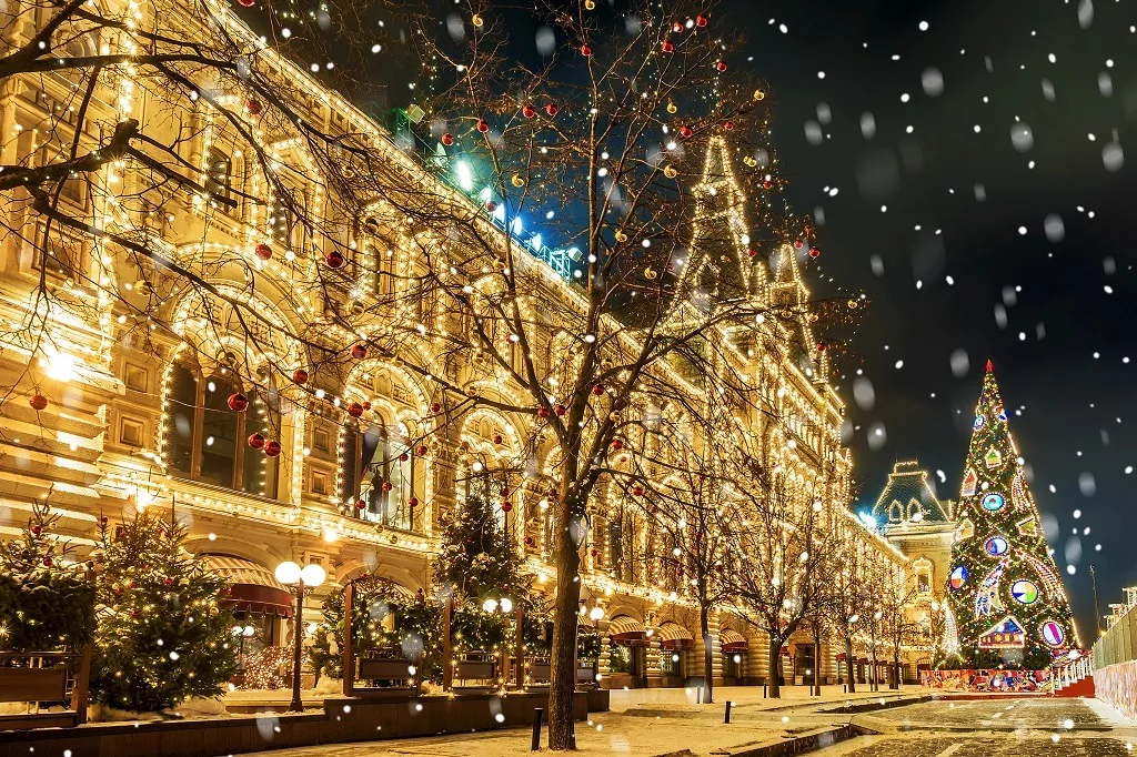 Christmas in Moscow,festive decoration Red Square.