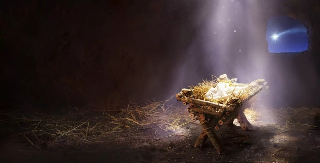 Illumined manger in Bethlehem where Christ the Savior was born.