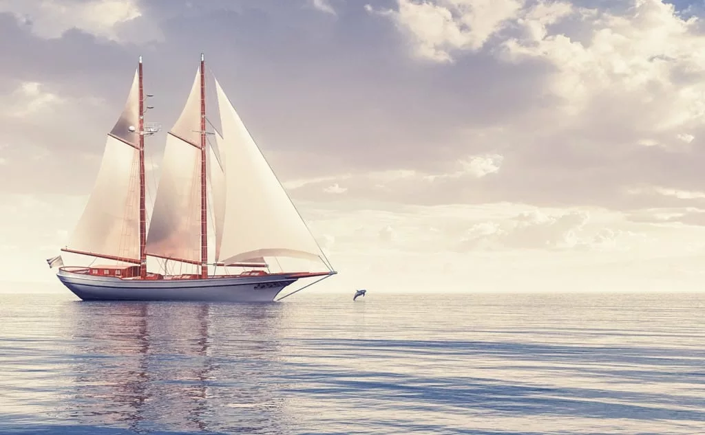 Sailboat sailing in the sea