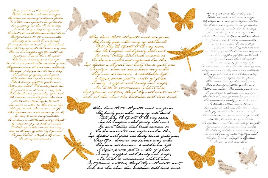 William Shakespeare Sonnet written on decorative vintage paper.