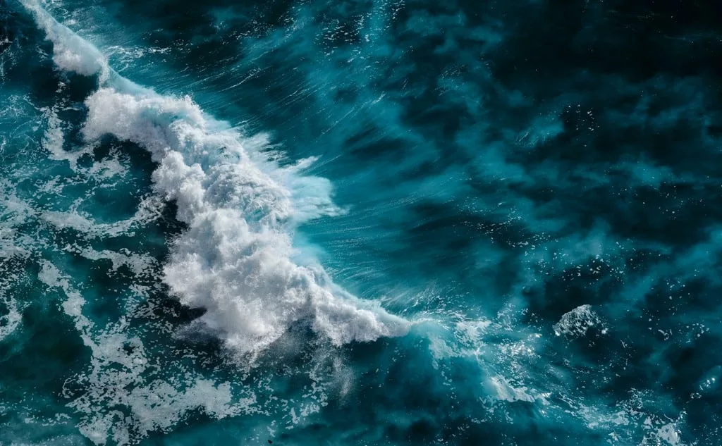 Aerial view of waves