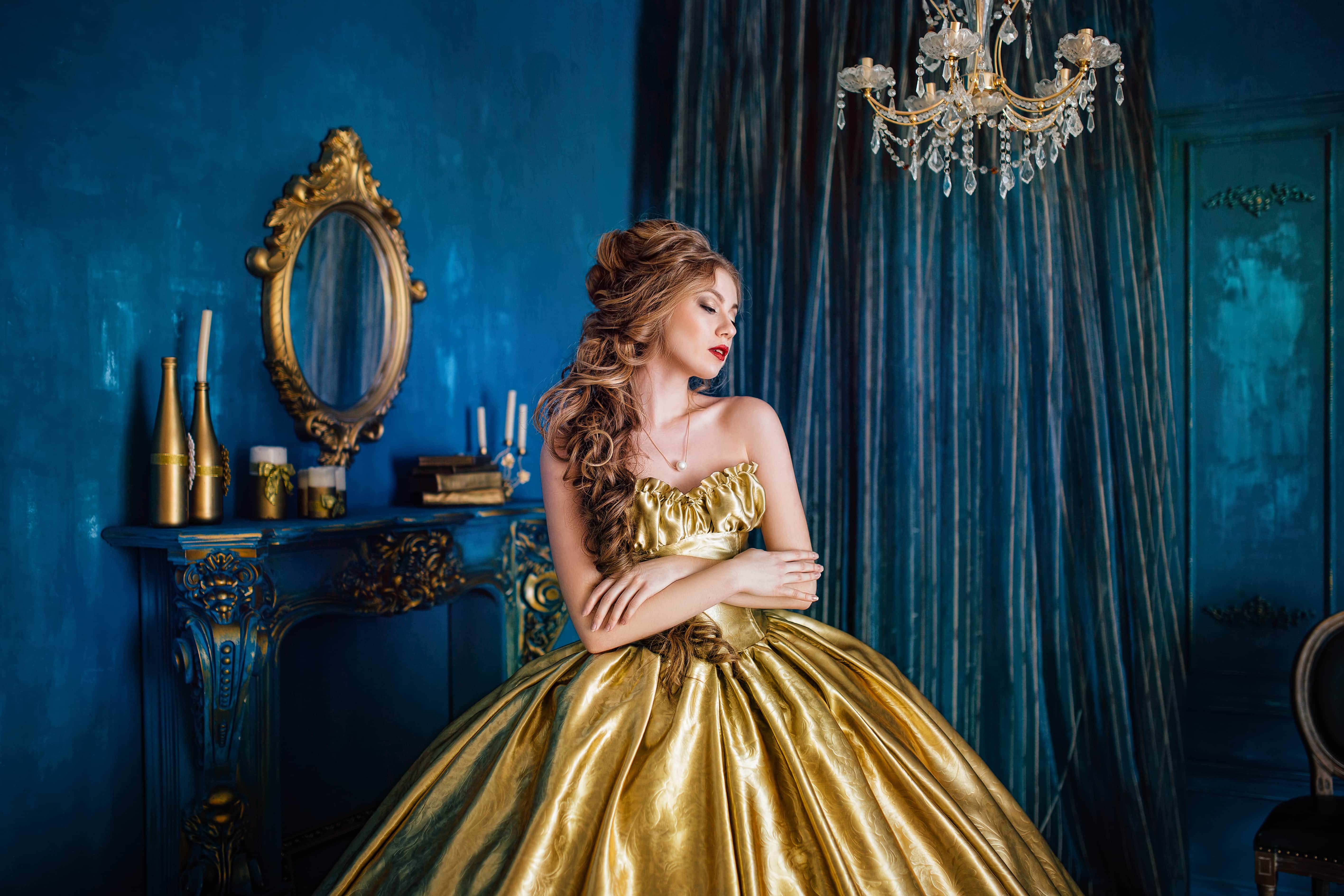 Beautiful woman in a ball gown
