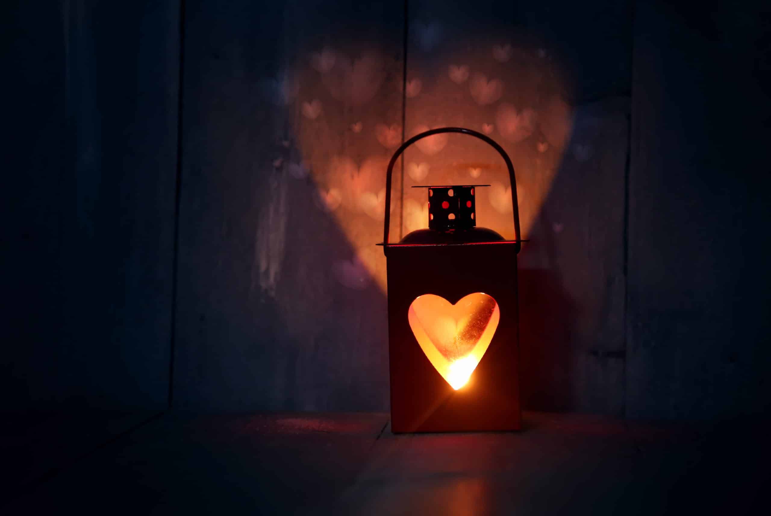 Lantern with heart rustic design