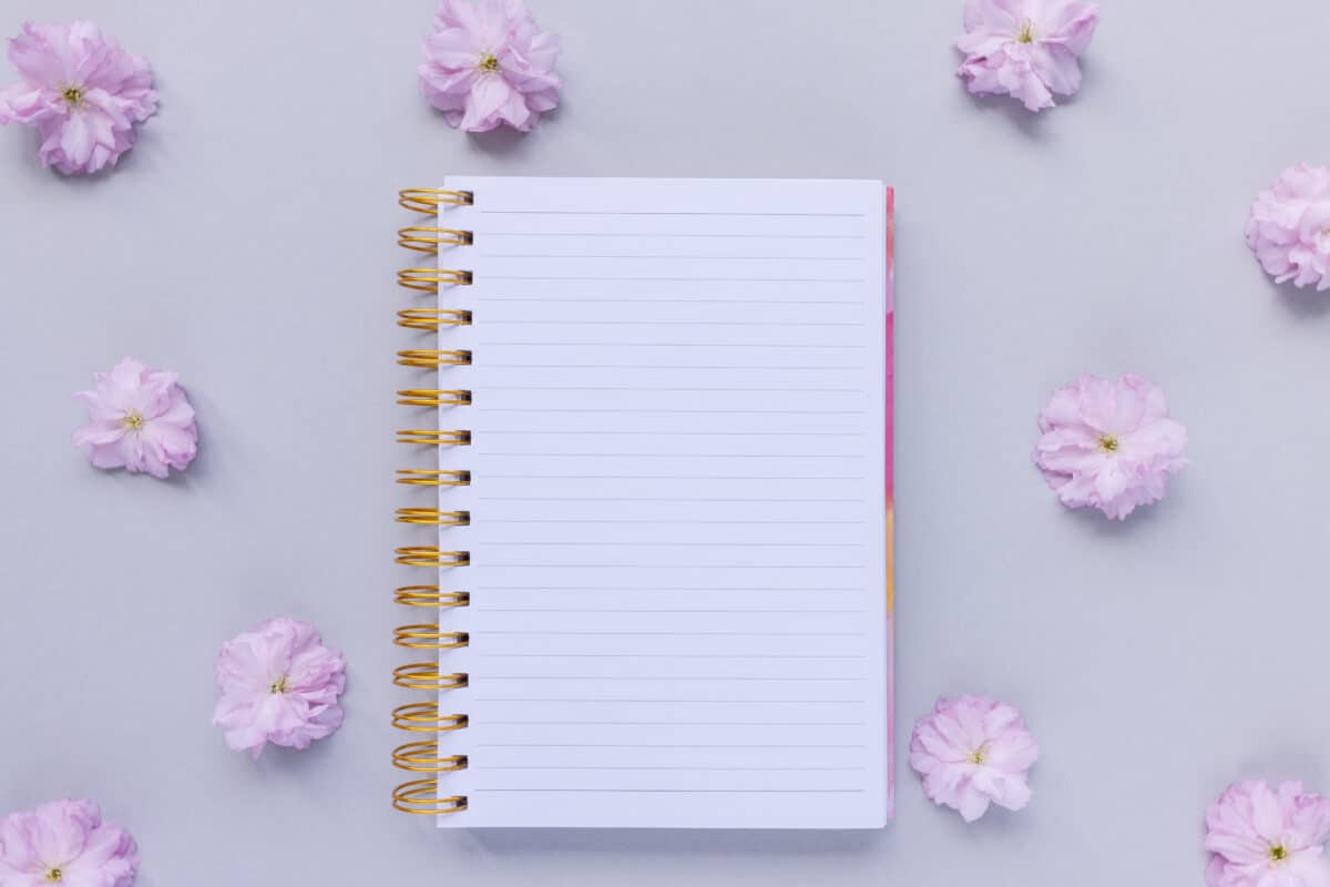 Woman To Do List and fresh spring cherry blossom pink flowers