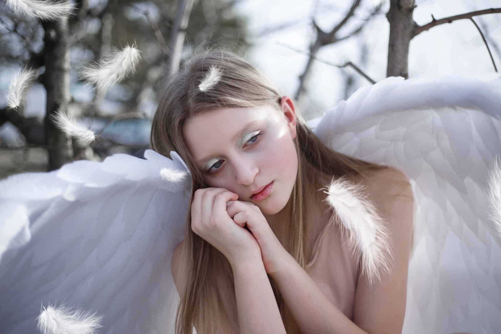 Beautiful girl with angel wings