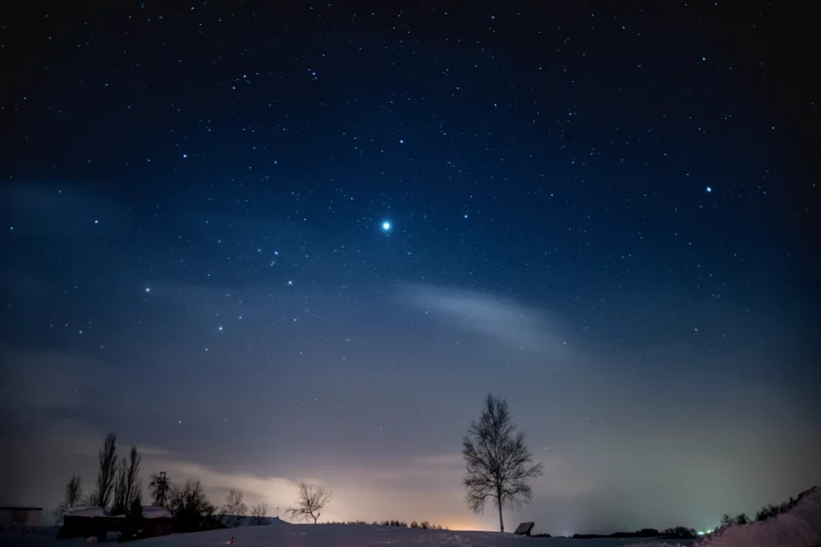 beautiful starry winter night