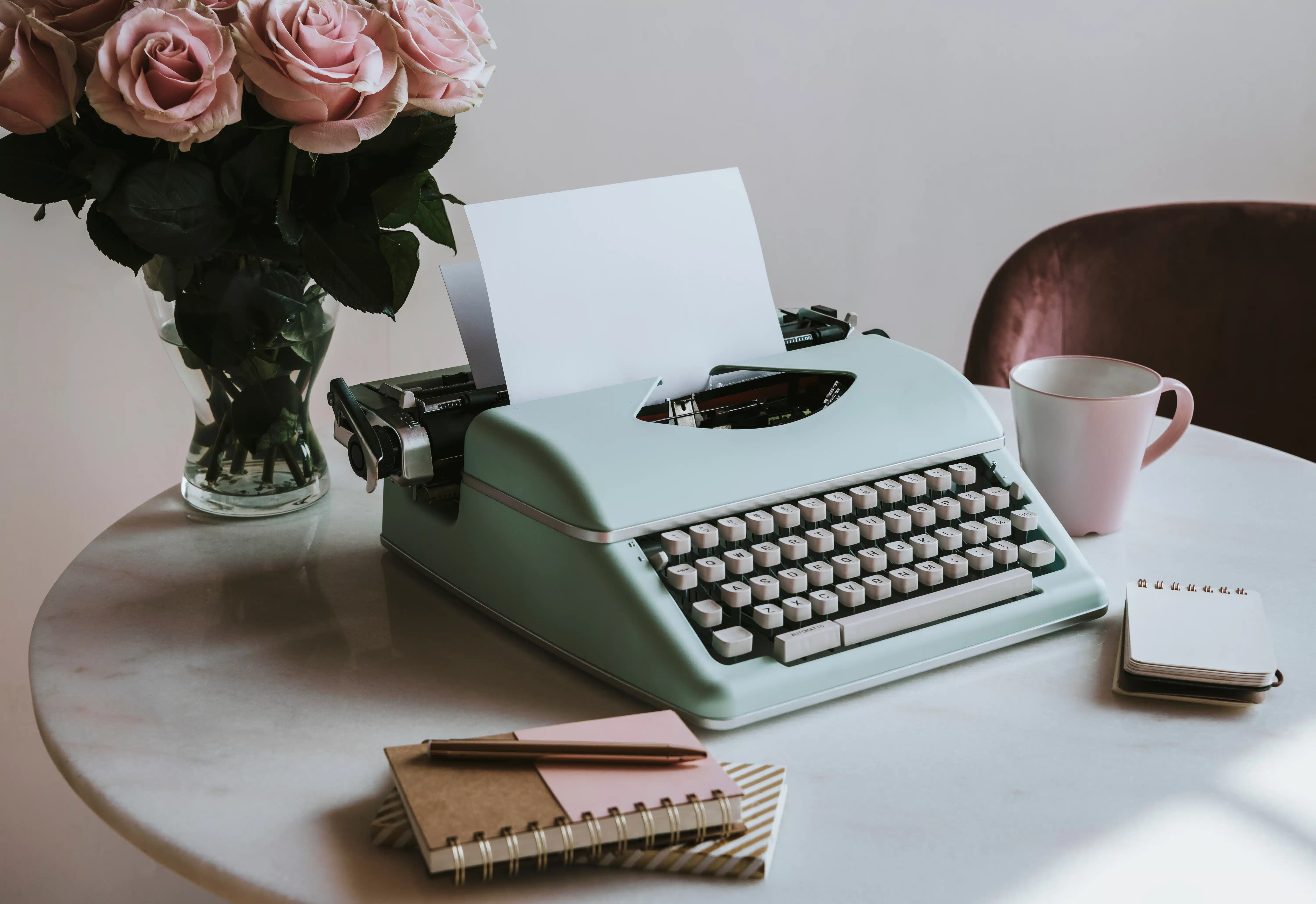 Vintage pastel typewriter