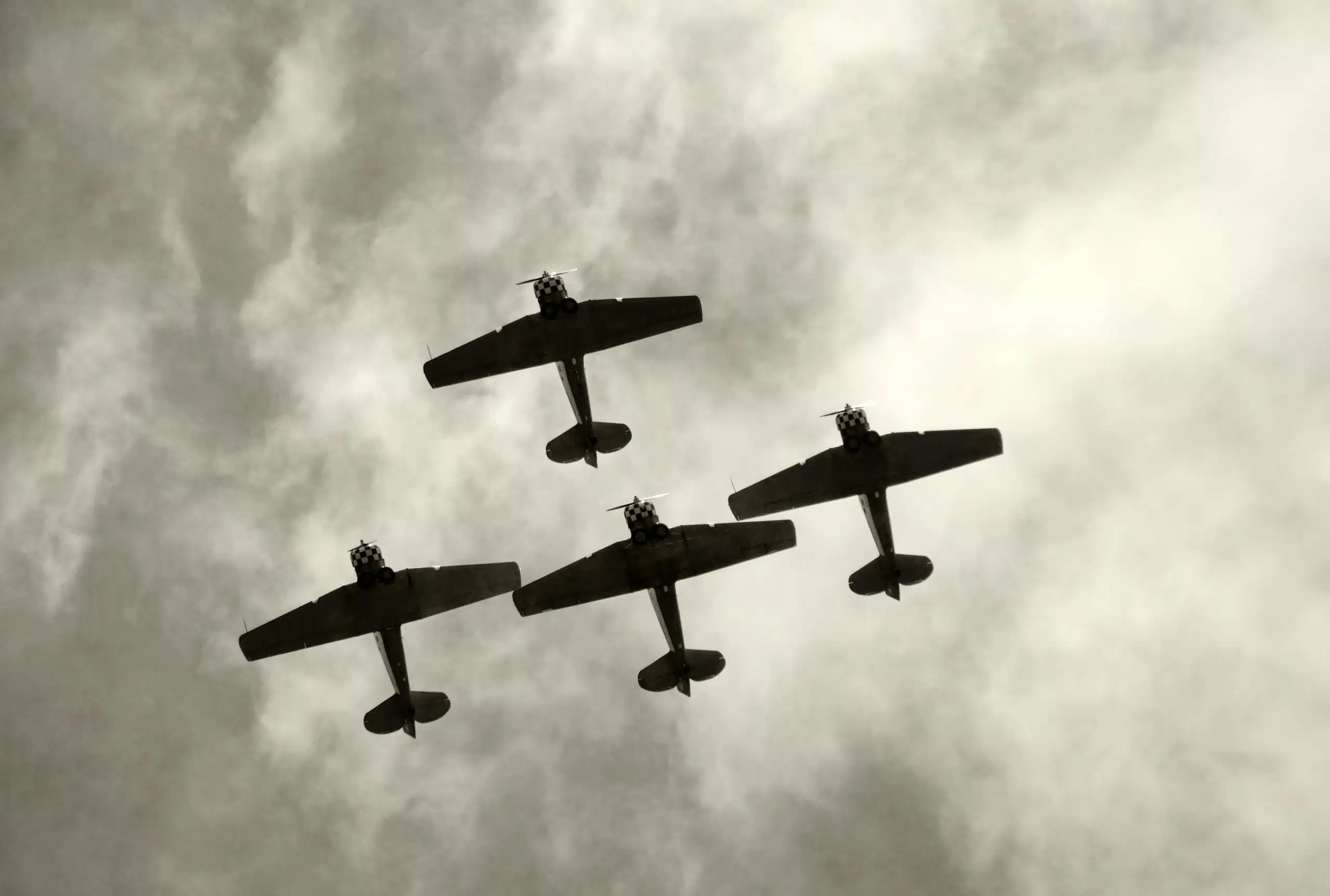 World War airplanes on formation