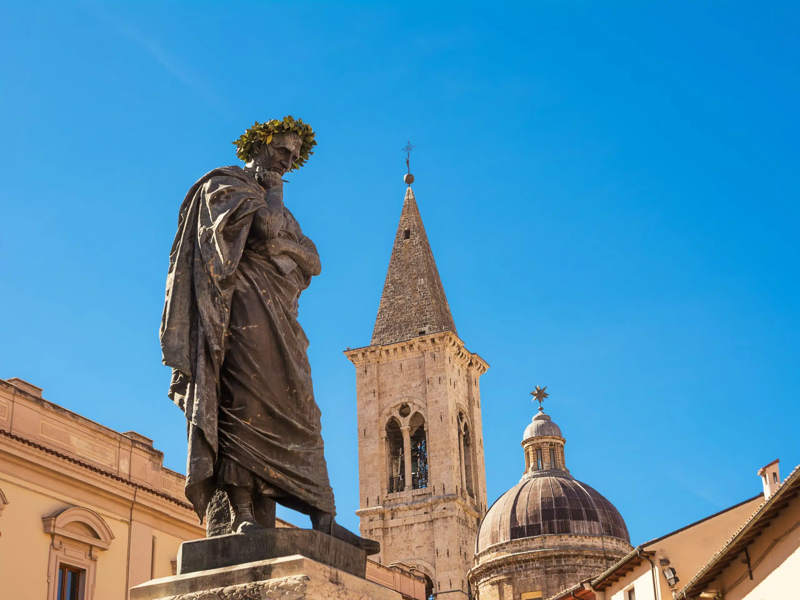 Statue of Ovid, symbol of the city of Sulmona, Italy.