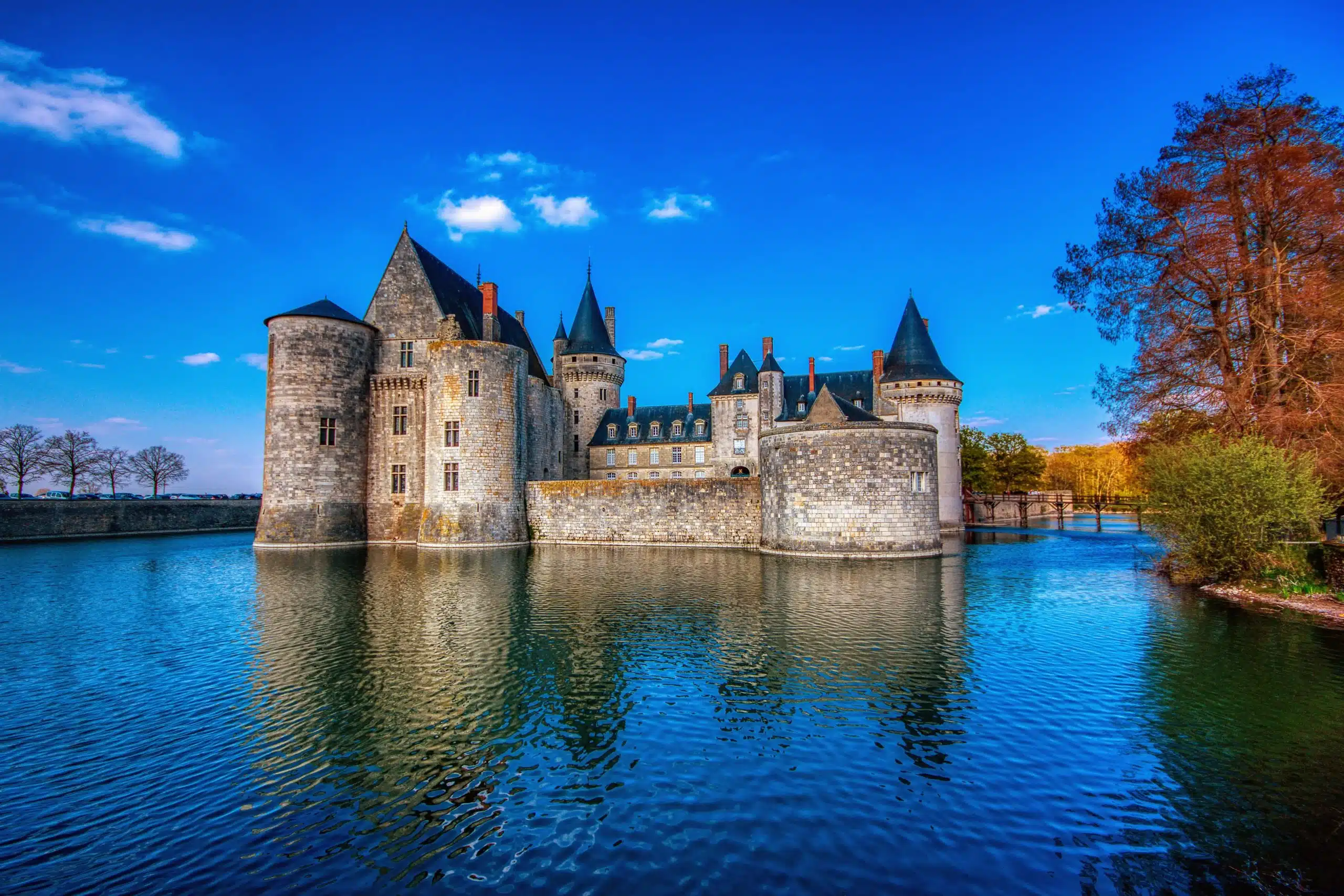 Famous medieval castle Sully sur Loire, Loire valley, France.