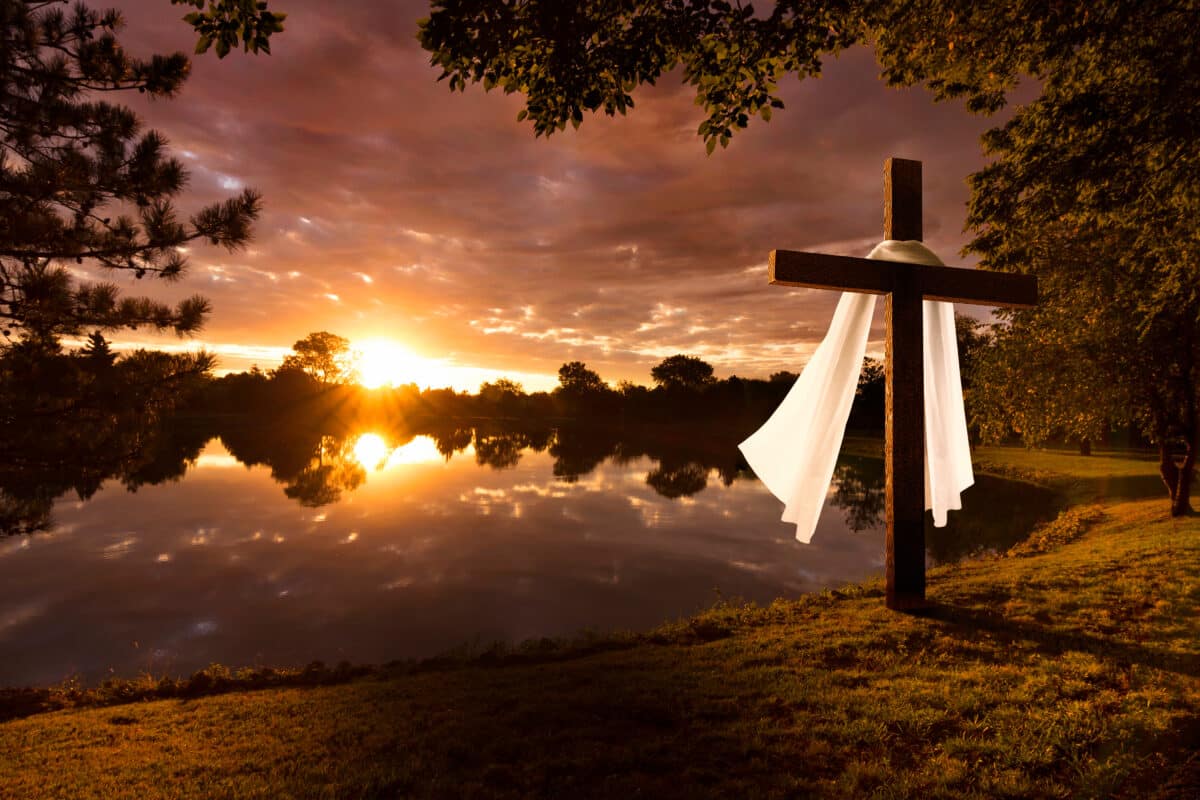 Easter morning sunrise on the cross