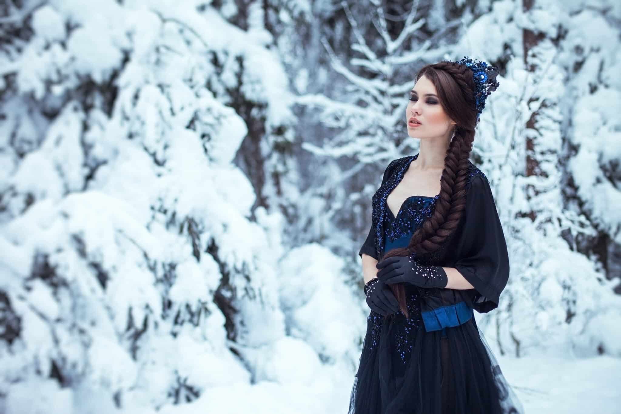 Snow Queen Frozen in fairy forest