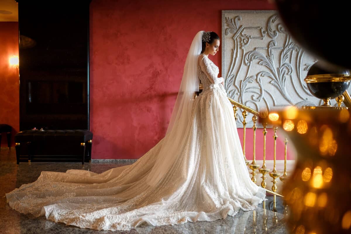 fairy tale princess luxury bride in the castle