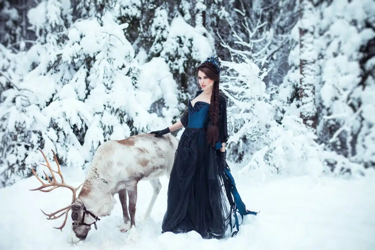 Snow Queen Frozen with deer
